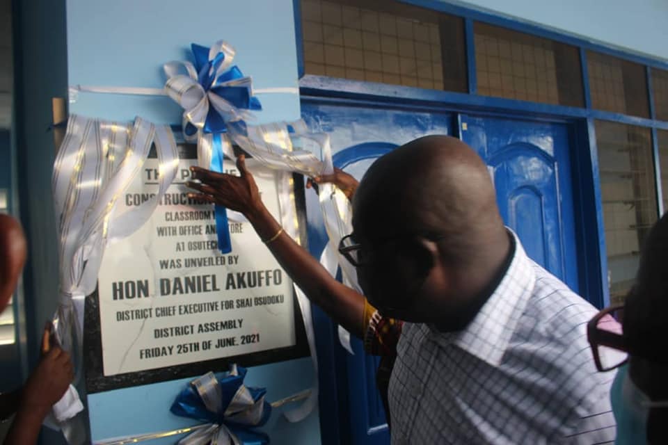 Shai-Osudoku Assembly Commissions 6-Units Classroom Block and 16-Seater Toilet Facility.
