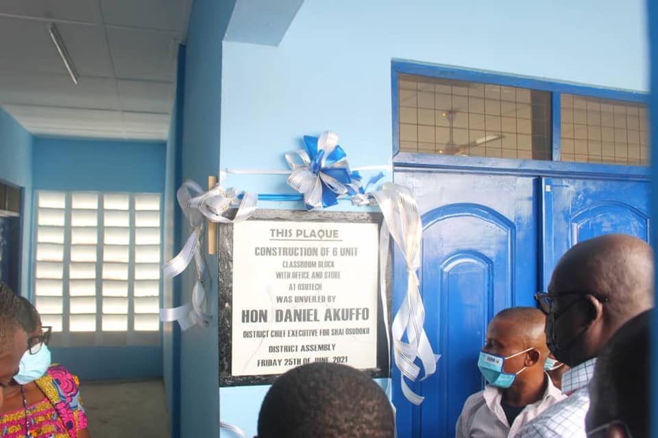 Shai-Osudoku Assembly Commissions 6-Units Classroom Block and 16-Seater Toilet Facility.