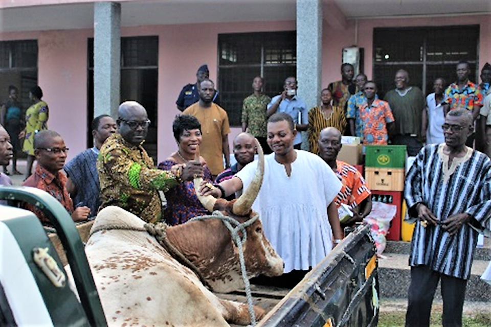 Government Donates to the Shai-Osudoku Traditional Council towards their Ngmayem Festival.Accra, Ghana