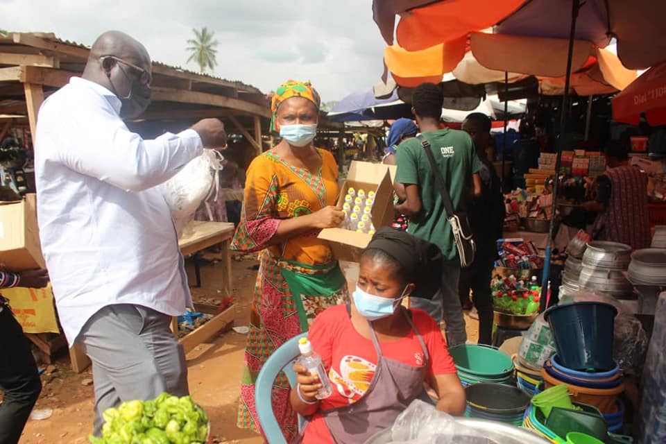 Shai-Osudoku DCE Donates Protective Equipment to Market Women