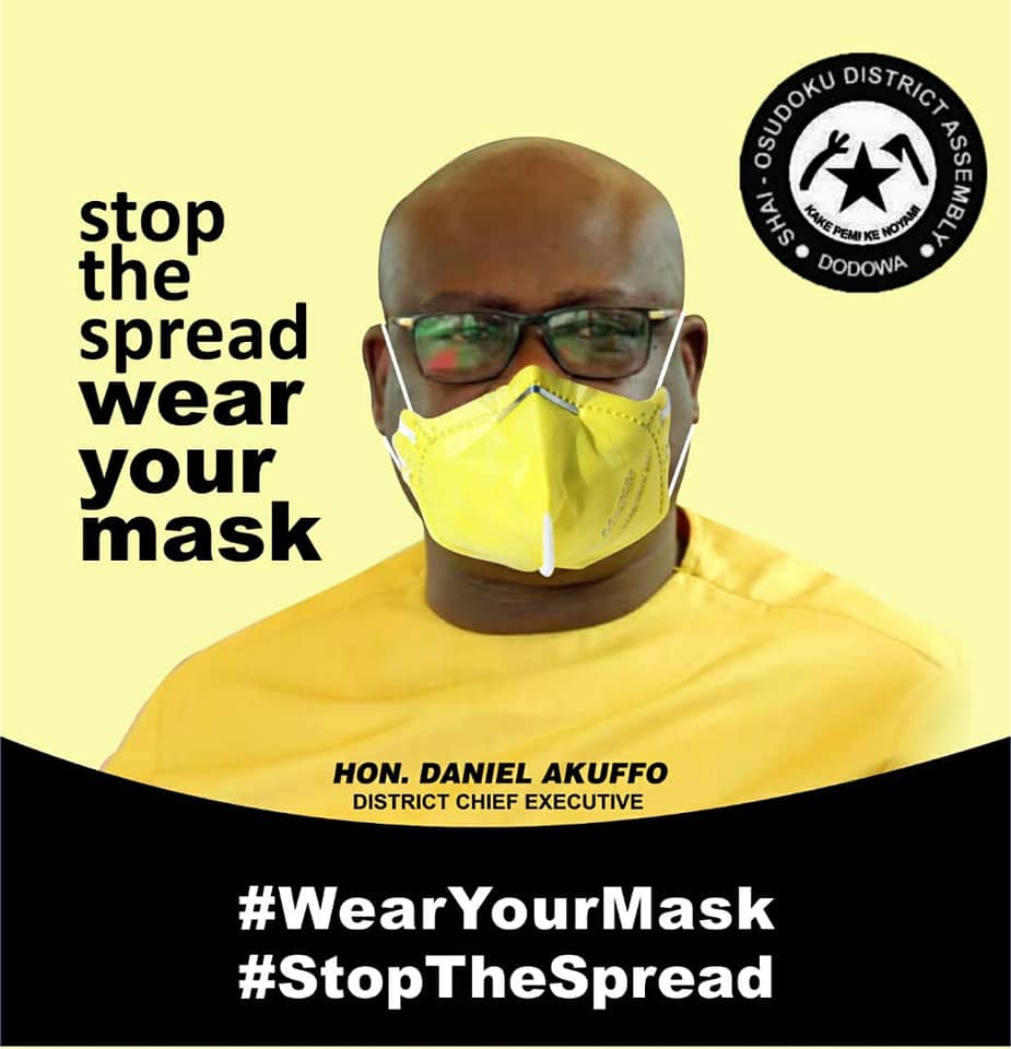 Community Dwellers Cautioned to Maintain Protocols. COVID-19 (48), Shai-Osudoku District Assembly (34), District Court (38), SODA (35), Dodowa (45), COVID-19 (48)