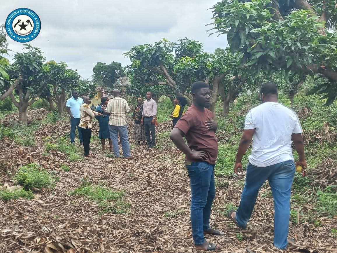 A DELEGATION FROM SODA AND KEY STAKEHOLDERS INSPECTED THE LAND PROPOSED FOR THE LORRY STATION AT HENYUM IN DODOWA.