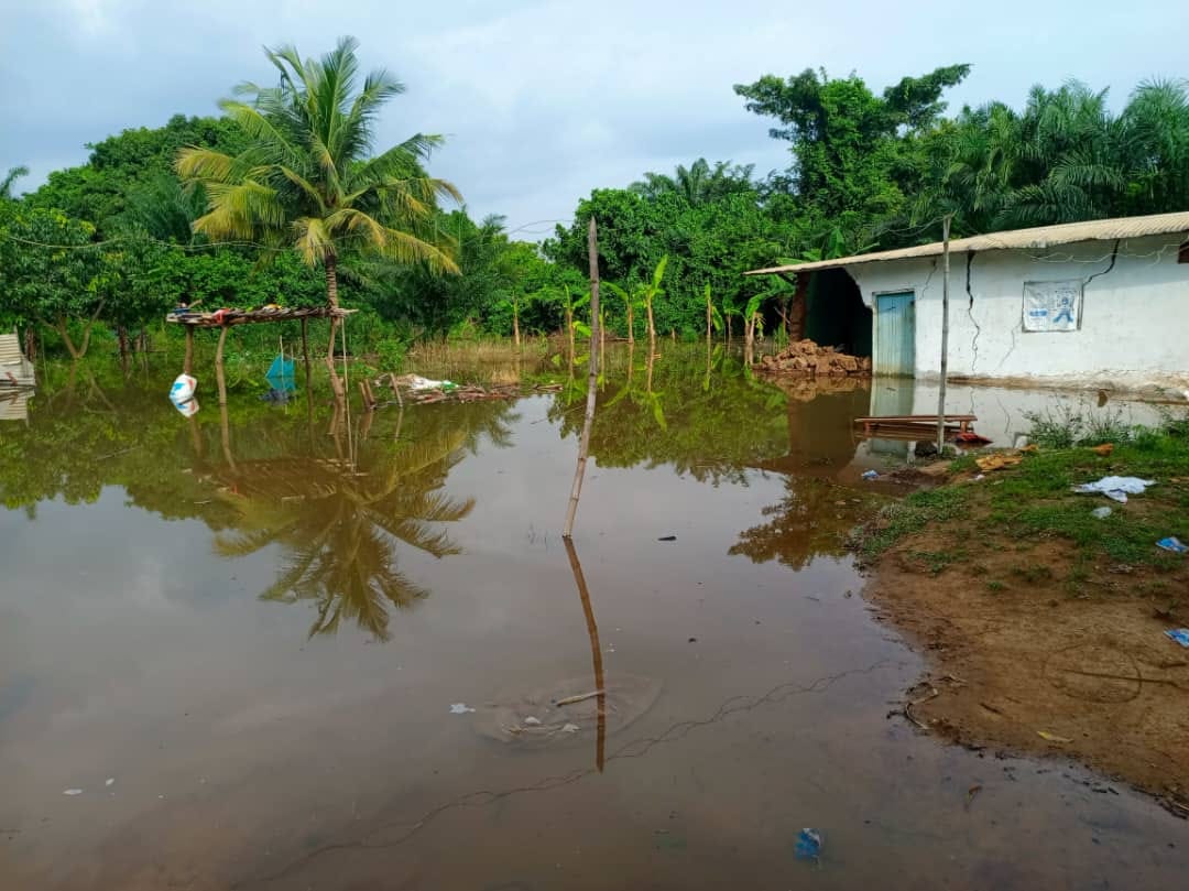 DISTRIBUTION OF FOOD (RELIEF ITEMS) TO THE EVACUATED VICTIMS IN THE SHAI-OSUDOKU DISTRICT.