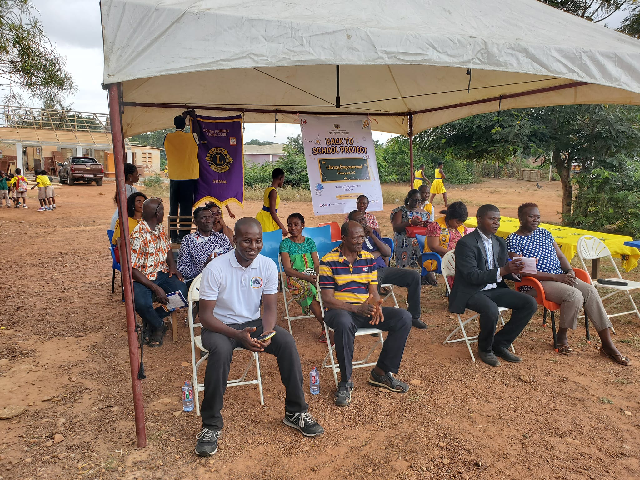 DCE CUTS SOD FOR A NEW UNIT CLASSROOM BLOCK AT THE METHODIST D/A BASIC SCHOOL IN DODOWA.